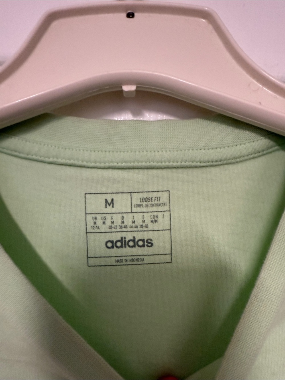 adidas Mint Green Cropped Tee with White Shoulder Stripes - Picture 2 of 6